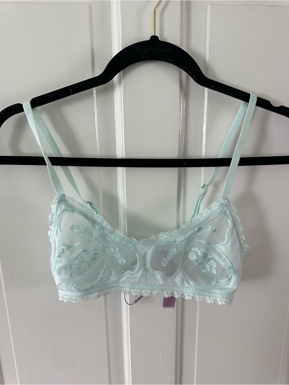 Savage X Fenty Sheer Lace Bralette in Pale Aqua